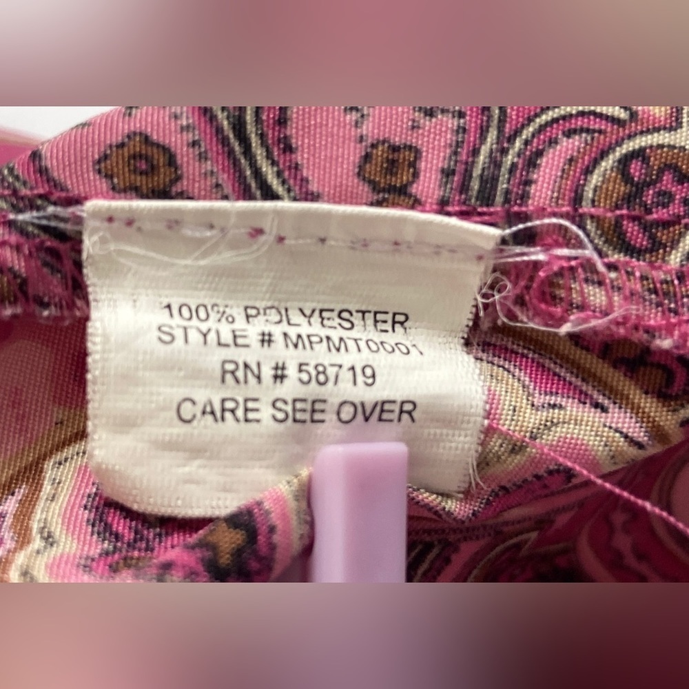 NOTIONS Sz-L Silky/Soft Paisley Tank-top, 1 Back 🗝️Hole Button- Good Used Shape - Picture 14 of 16